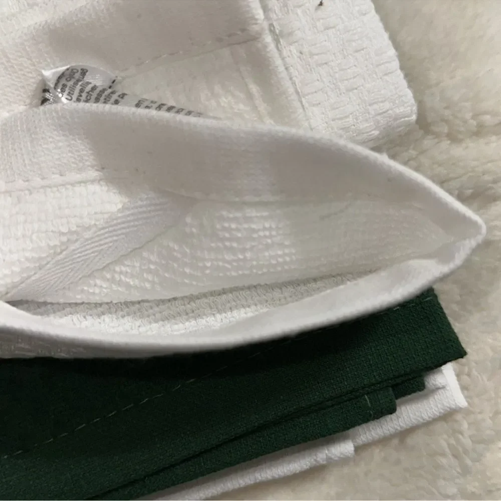 MARTHA STEWART White Gold Red Wreath Green Cotton Kitchen 3 Towel Gift Set